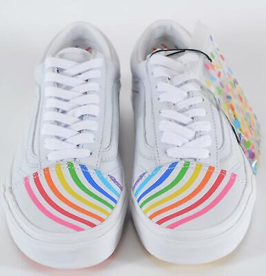 New VANS Old Skool V FLOUR SHOP Rainbow PRIDE Leather Sneakers Shoes 8