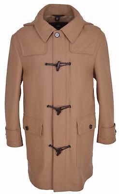 NEW Hugo Boss Men's $895 Wool Blend Camel "The Glen" Duffle Coat 44 U.S. XL