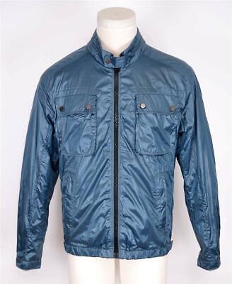 New Hugo Boss Men's Carnos Teal Blue Reflective Rain Windbreaker Jacket 44 54