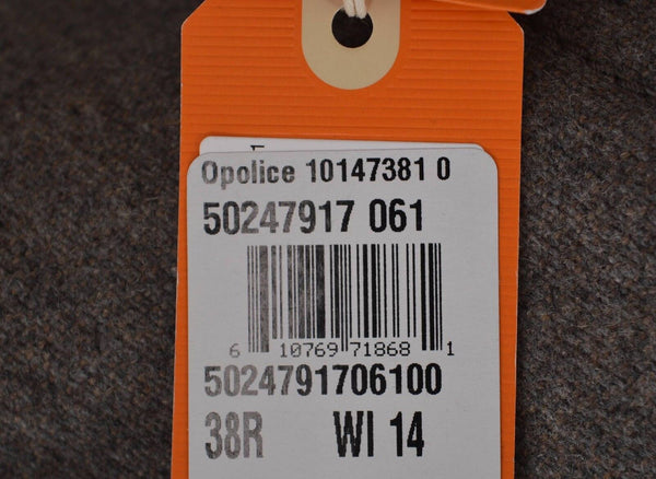 New HUGO BOSS Orange Light Grey Wool Opolice Military Pea Coat Jacket 38 48