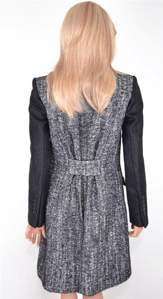 NEW KAREN MILLEN CR020 TAILORED TWEED WOOL BLEND HERRINGBONE MULTI COAT~8 12 40