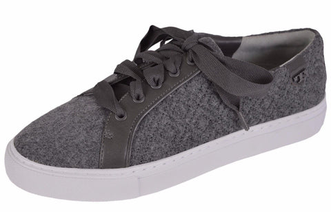 NEW Tory Burch Women's Marion Quilted Grey Felt T Logo Sneakers Shoes SIZE 7.5