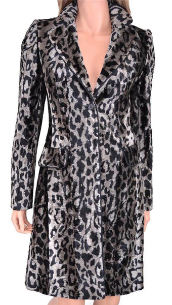 NEW KAREN MILLEN CR069 FAUX PONY SKIN LEOPARD PRINT JACKET MULTI COAT 4 8 36