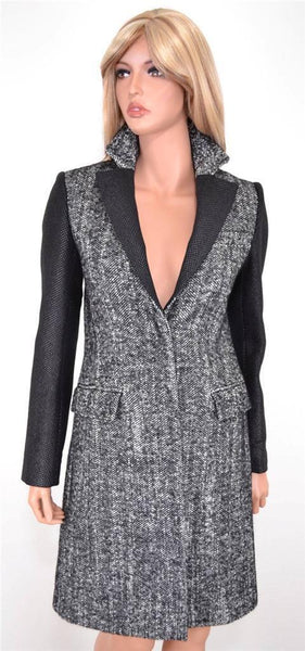 NEW KAREN MILLEN CR020 TAILORED TWEED WOOL BLEND HERRINGBONE MULTI COAT~4 8 36