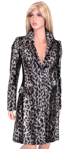 NEW KAREN MILLEN CR069 FAUX PONY SKIN LEOPARD PRINT JACKET MULTI COAT 4 8 36