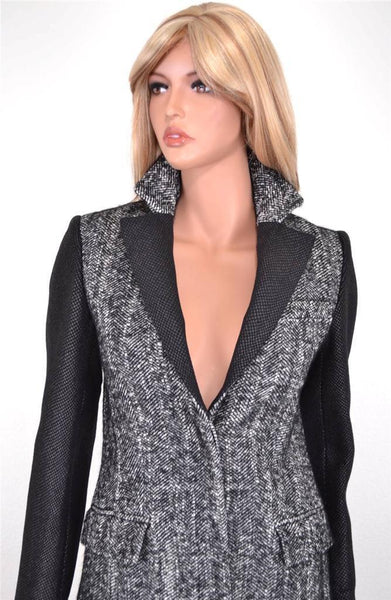 NEW KAREN MILLEN CR020 TAILORED TWEED WOOL BLEND HERRINGBONE MULTI COAT~4 8 36