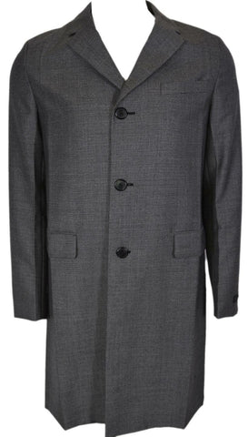 New Prada Men's $2,800 UC361D Grey 100% Wool Coat Jacket 50 IT 40 U.S. M