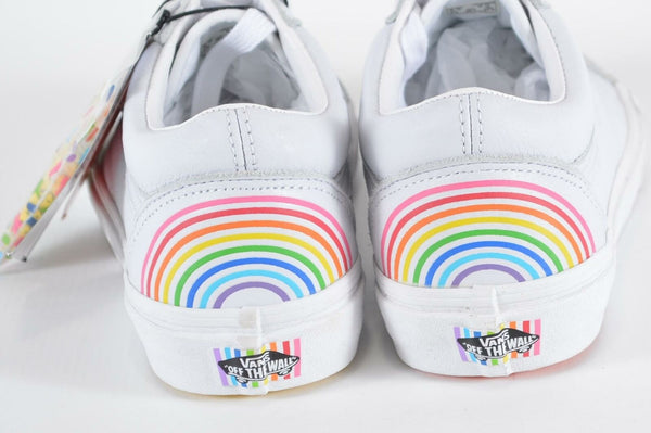 New VANS Old Skool V FLOUR SHOP Rainbow PRIDE Leather Sneakers Shoes 8.5
