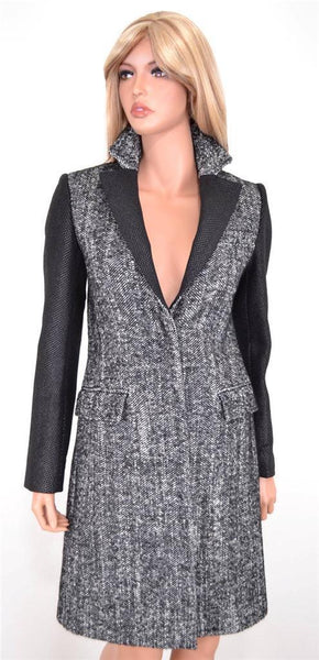 NEW KAREN MILLEN CR020 TAILORED TWEED WOOL BLEND HERRINGBONE MULTI COAT~4 8 36