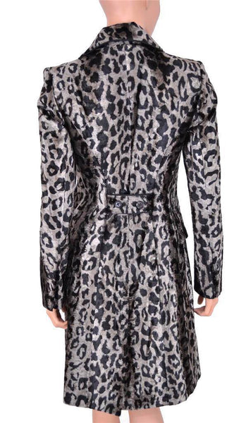 NEW KAREN MILLEN CR069 FAUX PONY SKIN LEOPARD PRINT JACKET MULTI COAT 4 8 36