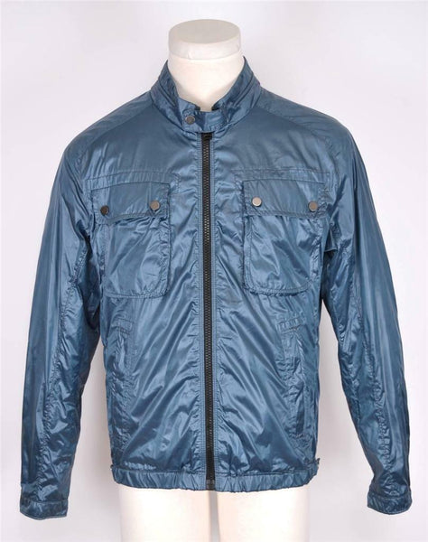 New Hugo Boss Men's Carnos Teal Blue Reflective Rain Windbreaker Jacket 44 54
