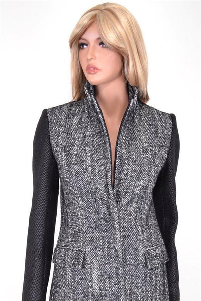 NEW KAREN MILLEN CR020 TAILORED TWEED WOOL BLEND HERRINGBONE MULTI COAT~4 8 36