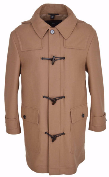 NEW Hugo Boss Men's $895 Wool Blend Camel "The Glen" Duffle Coat 44 U.S. XL