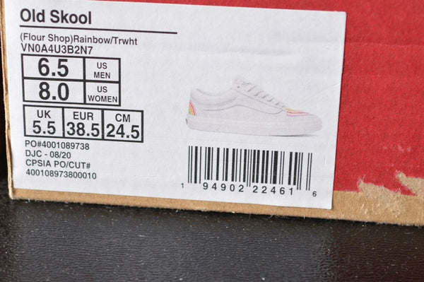 New VANS Old Skool V FLOUR SHOP Rainbow PRIDE Leather Sneakers Shoes 8