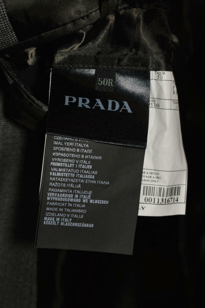 New Prada Men's $2,800 UC361D Grey 100% Wool Coat Jacket 50 IT 40 U.S. M