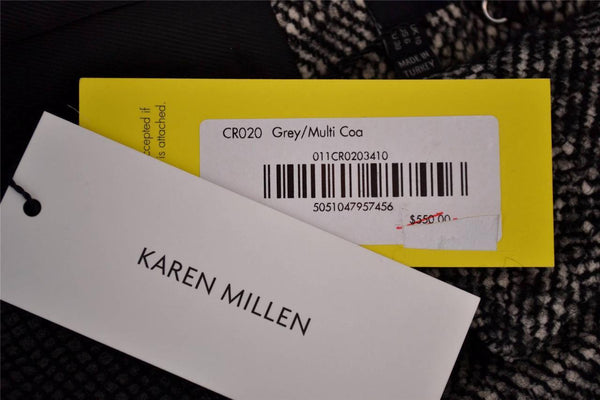 NEW KAREN MILLEN CR020 TAILORED TWEED WOOL BLEND HERRINGBONE MULTI COAT~8 12 40