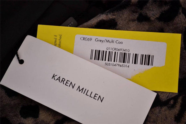 NEW KAREN MILLEN CR069 FAUX PONY SKIN LEOPARD PRINT JACKET MULTI COAT 4 8 36