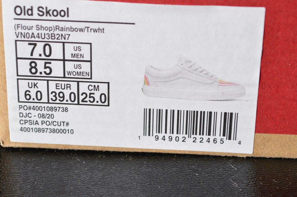 New VANS Old Skool V FLOUR SHOP Rainbow PRIDE Leather Sneakers Shoes 8.5