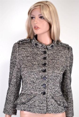 New Karen Millen Jp017 $380 Wool Blend Tweed Peplum Military Jacket~ 10 14 42