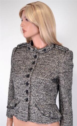 New Karen Millen Jp017 $380 Wool Blend Tweed Peplum Military Jacket~ 10 14 42