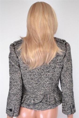 New Karen Millen Jp017 $380 Wool Blend Tweed Peplum Military Jacket~ 10 14 42