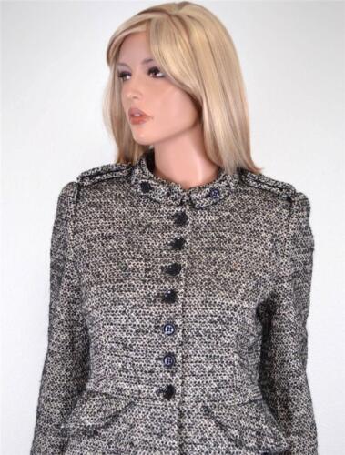 New Karen Millen Jp017 $380 Wool Blend Tweed Peplum Military Jacket~ 10 14 42