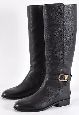 NEW Tory Burch Women's Black Tumbled Leather BROOKE Knee NEW Tory Burch Women's Black Tumbled Leather BROOKE Knee