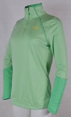 NEW The North Face TNF Women's 100 Green Cinder 1/4 Zip Pullover Stretch Shirt L