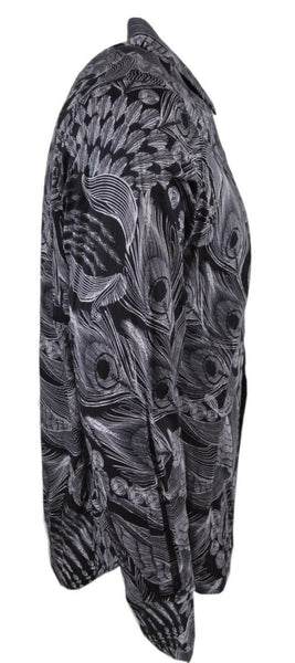 NEW Robert Graham $228 SAMSON & DELILAH Abstract Feather Print Sport Shirt M
