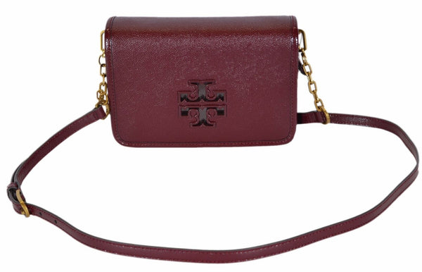 NEW Tory Burch $425 Agate Patent Leather Mini Britten Crossbody Purse Bag Clutch