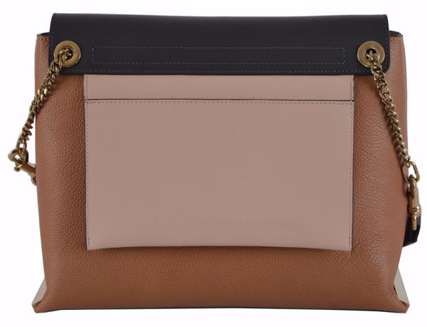 New CHLOÉ $2,460 Savanna Tan Colorblock Calf Leather Clare Purse Shoulder Bag