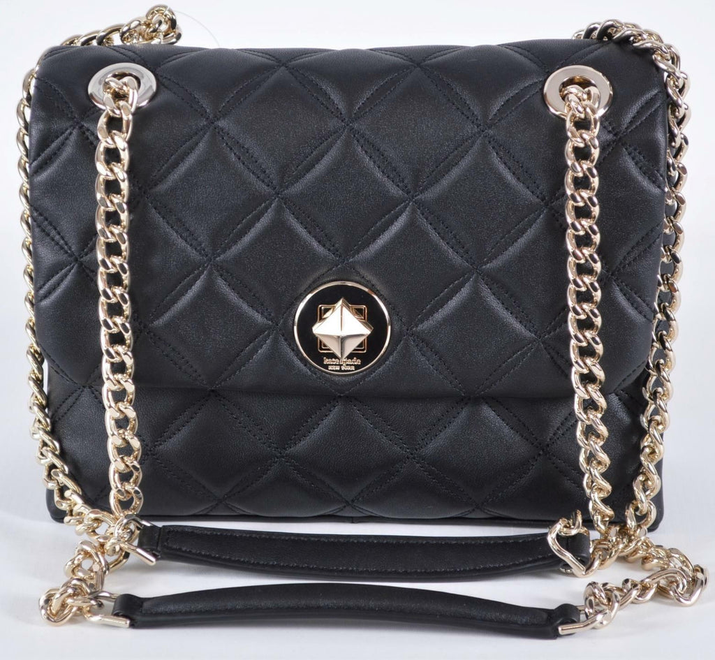 New Kate Spade $429 Black Quilted Leather NATALIA Flap Shoulder Bag Pu –  Annie's Unique Accessories