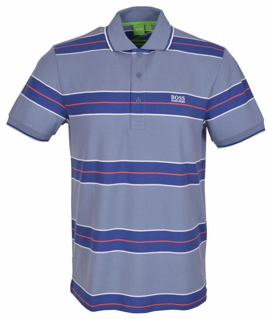 NEW Hugo Boss Modern Fit Slate Blue Paddy 1 Cotton Striped Polo Golf S – Annie's Unique