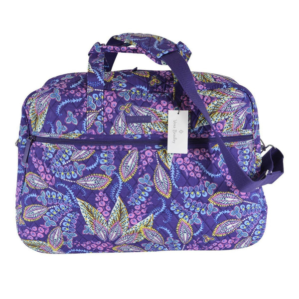 NEW Vera Bradley BATIK LEAVES Paisley Print Cotton Medium Traveler Weekender Bag