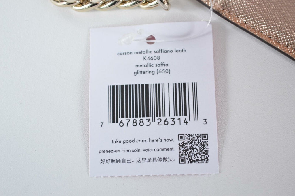 New Kate Spade Metallic Saffiano Leather Rose Gold CARSON Crossbody Pu –  Annie's Unique Accessories