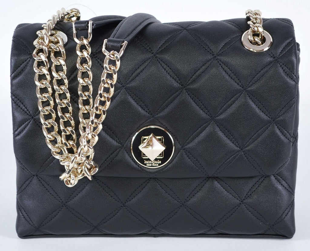 New Kate Spade $429 Black Quilted Leather NATALIA Flap Shoulder Bag Pu –  Annie's Unique Accessories