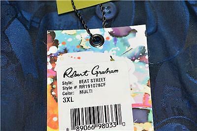 NEW Robert Graham $298 BEAT STREET Ombre Graffiti Print Sport Shirt 3XL