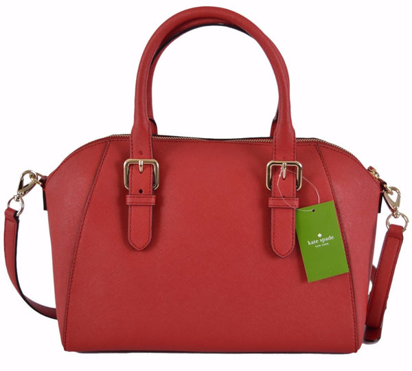 New Kate Spade $398 Cove Street Pippa Red Saffiano Leather Purse Handbag Satchel