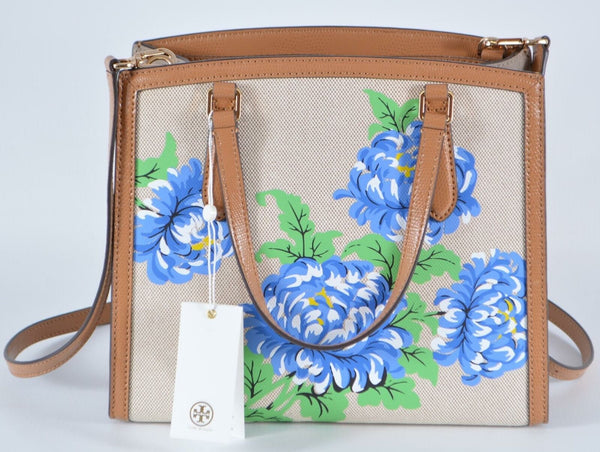 New Tory Burch $445 EMERSON DITSY FLORAL Canvas Crossbody Purse Handbag