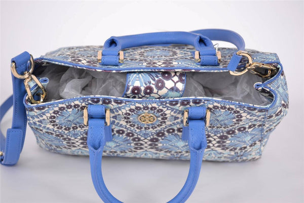 NEW TORY BURCH 11149694 ROBINSON BAHAMA PRINTED TRIANGLE CONVERTIBLE PURSE TOTE