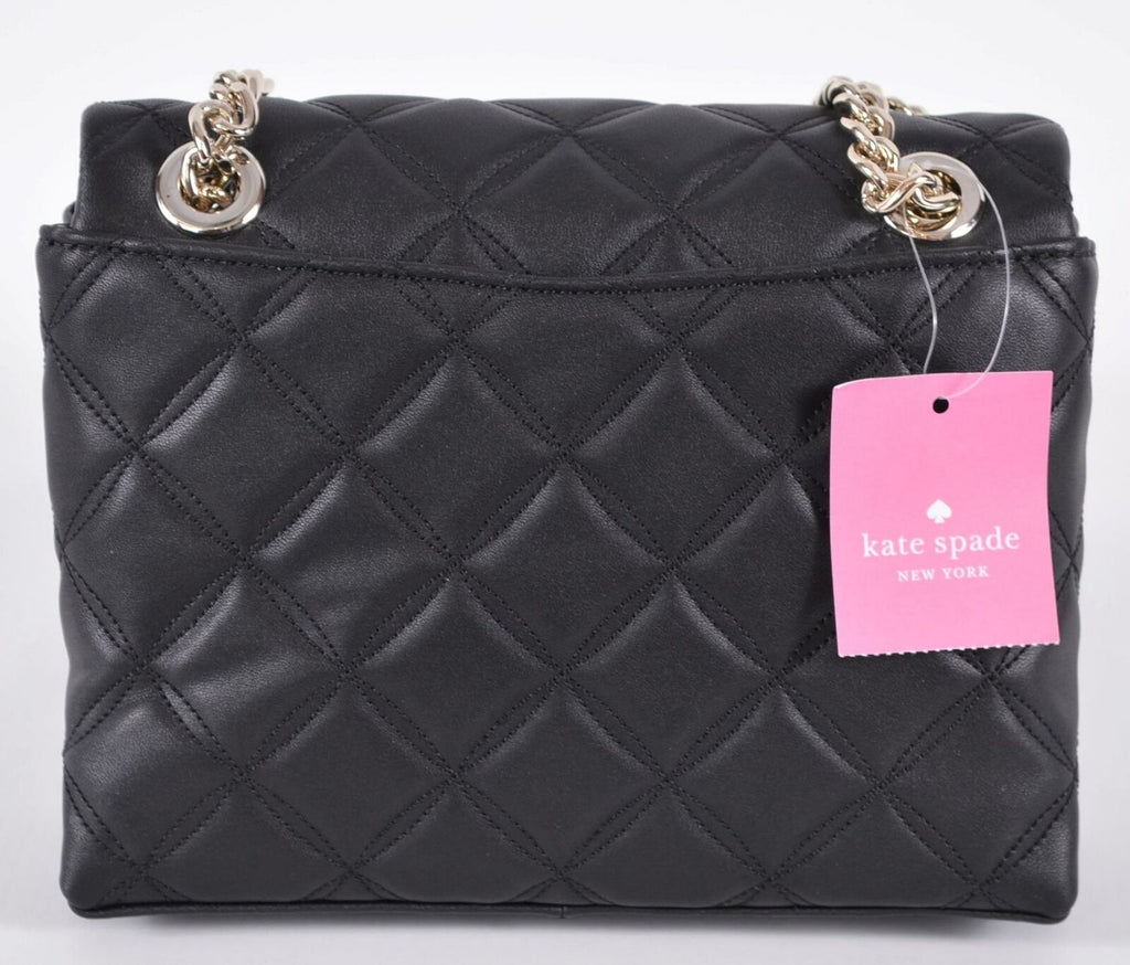 New Kate Spade $429 Black Quilted Leather NATALIA Flap Shoulder Bag Pu –  Annie's Unique Accessories