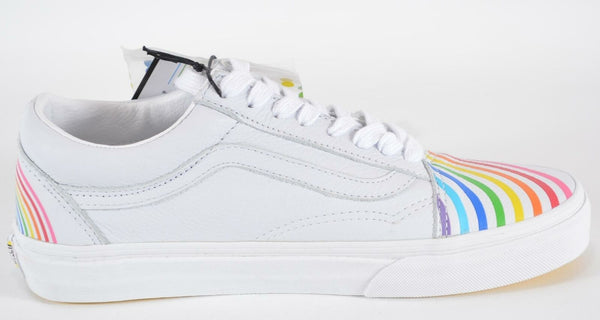 New VANS Old Skool V FLOUR SHOP Rainbow PRIDE Leather Sneakers Shoes 7.5