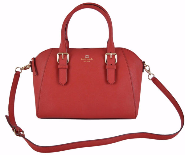 New Kate Spade $398 Cove Street Pippa Red Saffiano Leather Purse Handbag Satchel