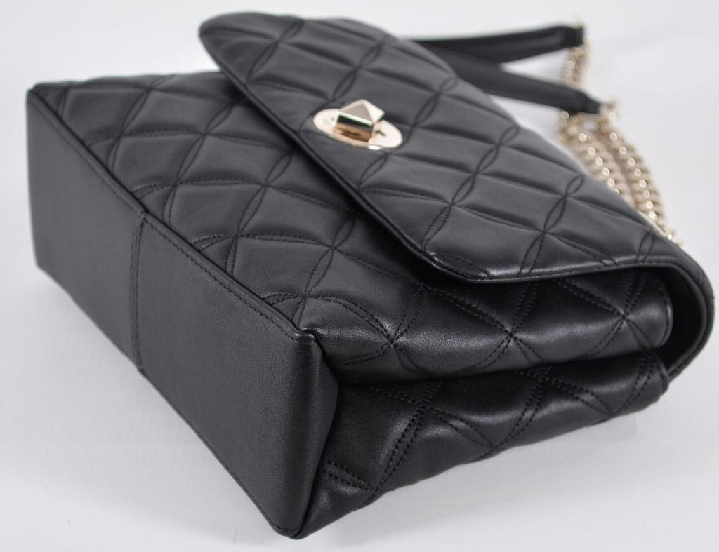 New Kate Spade $429 Black Quilted Leather NATALIA Flap Shoulder Bag Pu –  Annie's Unique Accessories