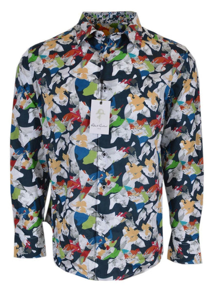 NEW Robert Graham $198 KINSLOWE Abstract Floral Print Classic Fit Sports Shirt L