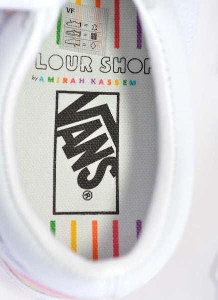 New VANS Old Skool V FLOUR SHOP Rainbow PRIDE Leather Sneakers Shoes 8