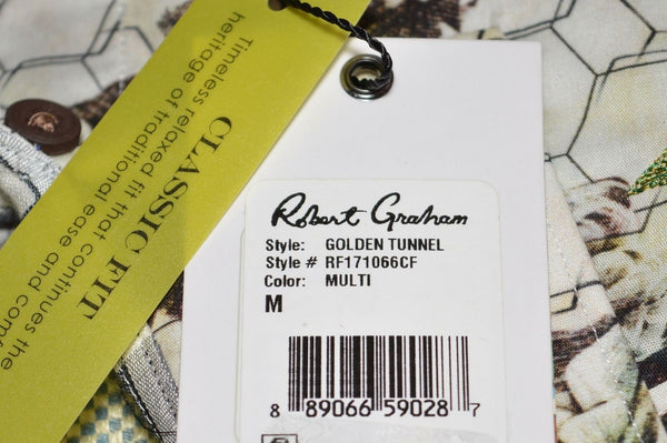 NEW Robert Graham $298 GOLDEN TUNNEL Floral Classic Fit Sports Dress Shirt M