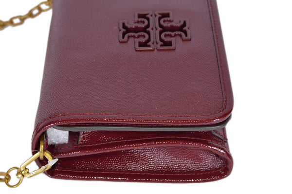 NEW Tory Burch $425 Agate Patent Leather Mini Britten Crossbody Purse Bag Clutch