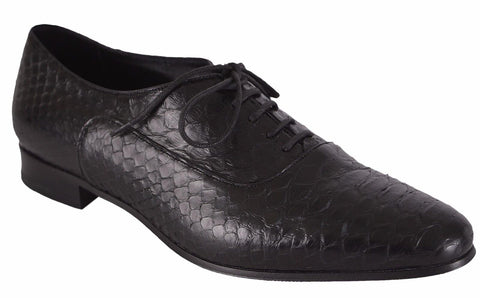 New Yves Saint Laurent YSL Women's Black Python Snakeskin Lulu Oxford Shoes 38.5