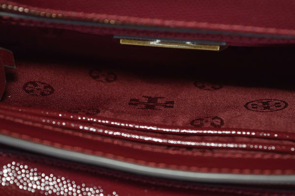 NEW Tory Burch $425 Agate Patent Leather Mini Britten Crossbody Purse Bag Clutch